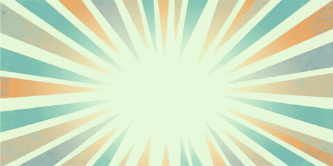 Abstract vector illustration of a retro sunburst pattern with bright orange and yellow rays radiating from the center