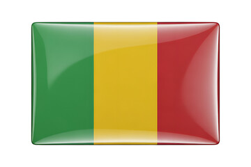 Fototapeta premium Stunning 3D glossy square flag of Mali, perfect for national pride, travel, and global branding projects