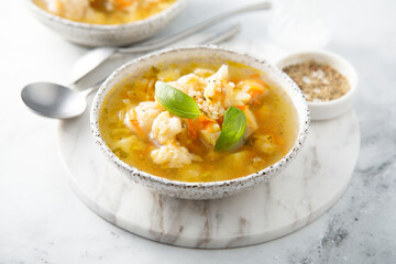 Homemade cauliflower soup