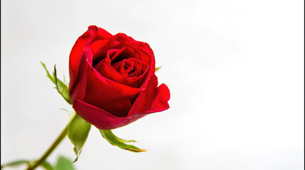 thorn. A single red rose in full bloom stands isolated with dramatic lighting. gardening catalogs, home-decor guides, designed for home decor and floral