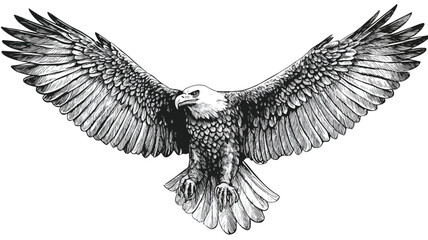 Obraz premium Majestic Eagle Vector Illustration with Detailed Outline Design