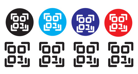 scan  code icon scanning code sign. Simple digital scanning  vector illustration. Fake QR code set vector illustration. Fake QR Code Set Vector Illustration for Design and Mockups