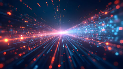 Fototapeta premium Quantum Data Transmission Particle Beam Acceleration Photonic