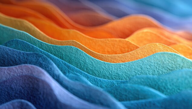 Abstract layered waves of color - Powered by Adobe