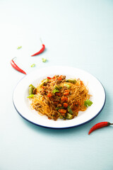 Glass noodles with meat and vegetables