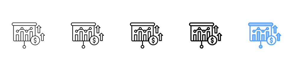 Profit Projection Icon Different Style Outline Collection Set 