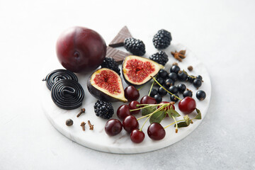 Red wine notes, food ingredients