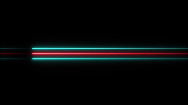 Glowing neon line animation on black background. Abstract Light Effect Element Design