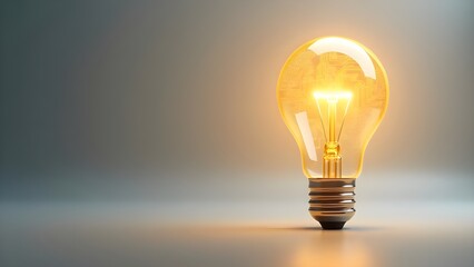 Golden Abstract Business Lightbulb with Circuit Copy Space