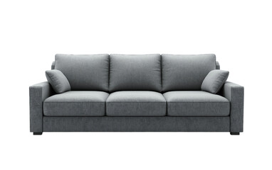 Sleek modular gray sofa arrangement in minimal style representing versatile seating comfort stylish interiors and modern home furnishing isolated on transparent background PNG