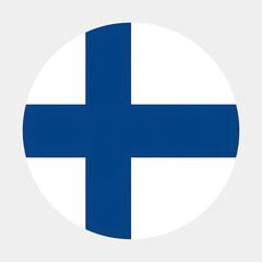 Obraz premium Stunning circular Finnish flag emblem design for patriotic displays and national pride projects