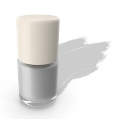 white nail polish, isolated on white background