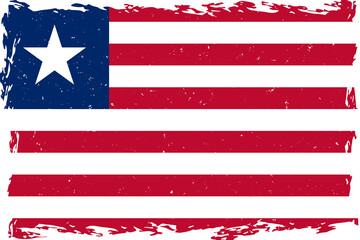 Flag of liberia brush stroke grunge texture