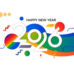 Colorful New Year 2026 Celebration with Artistic Design and Festive Decorations. AI Generative Illustration