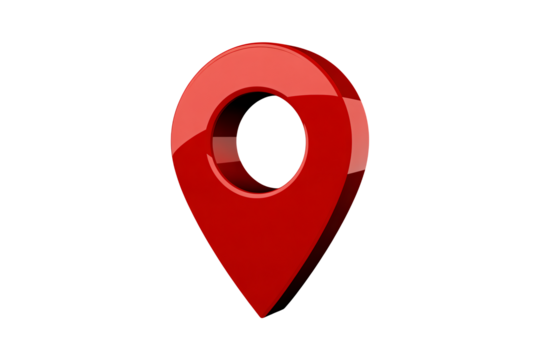 Vibrant red location pin icon for modern maps and navigation apps