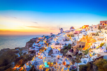 Oia village at night, Santorini © neirfy