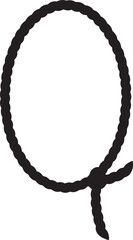 Classic rope frame silhouette vector for vintage borders, nautical designs, decorative labels and emblems.