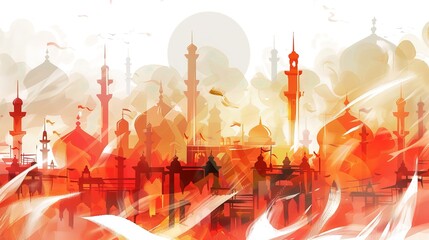 National Day background pictures capture the essence of patriotism and celebration, showcasing vivid red flags waving proudly against clear blue skies, intricate flower arrangements lining city street