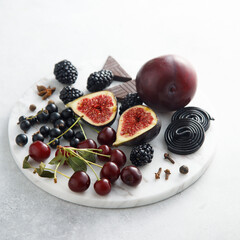 Red wine notes, food ingredients