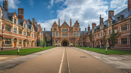 Keble College at Oxford University in the United Kingdom. This college was founded in 1870 and is one of the newer colleges at Oxford University. Buildings are c