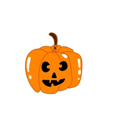 Halloween Pumpkin with Happy Face Expression