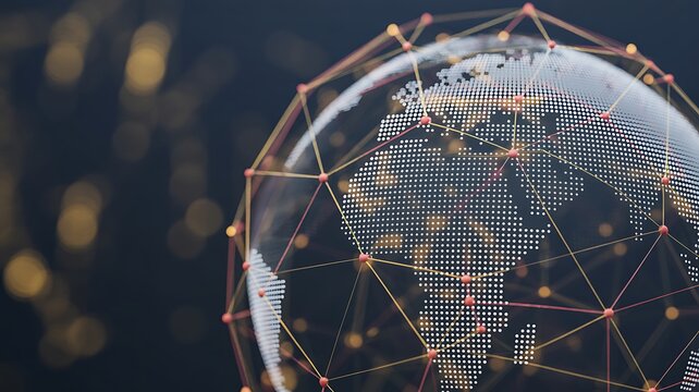 Digital globe representing global connection and technology networks data visualization and worldwide communication seamless concept - Powered by Adobe