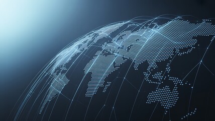 Digital globe representing global network connections worldwide communication and futuristic technological expansion across the world