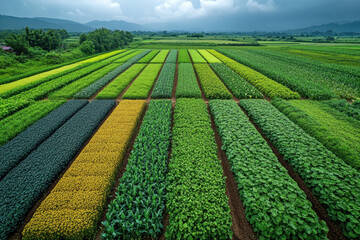 Golden wheat field under cloudy sky.