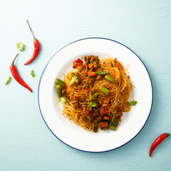 Glass noodles with meat and vegetables
