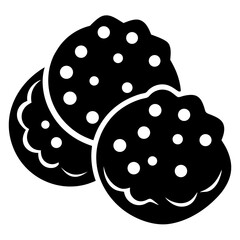 cookies vector clean black silhouette design white background