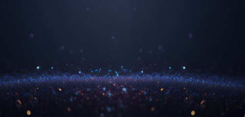 Abstract luxury blue dots particles curve wave on black modern futuristic background vector
