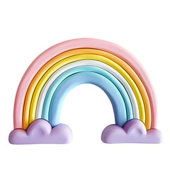 colorful rainbow and clouds decoration