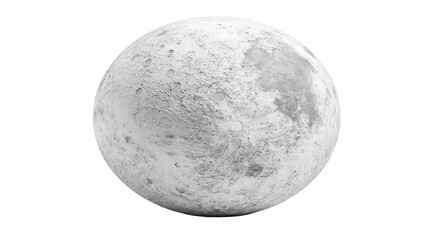 Detailed Grey Moon Isolated on Transparent Background