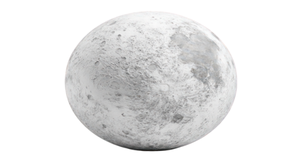 Detailed Grey Moon Isolated on Transparent Background