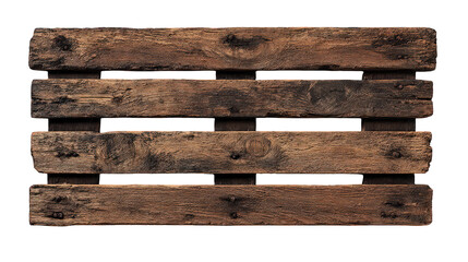 Dark Brown Weathered Wooden Pallet Texture on Transparent Background