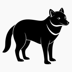 Bush Dog vector clean black silhouette design white background