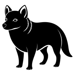 Bush Dog vector clean black silhouette design white background