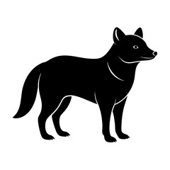 Bush Dog vector clean black silhouette design white background
