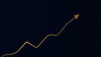 Abstract golden line ascending on deep blue, representing financial growth and minimalist elegance.