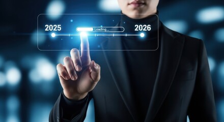 Digital Progress Bar and Future Timeline Concept for 2025 to 2026