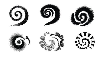 Beautiful Hand-Drawn Decorative Spiral Patterns Collection for Design Projects