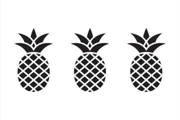 Fototapeta premium Collection of pineapple vector symbols for healthy diet and tropical food concepts