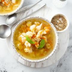 Homemade cauliflower soup