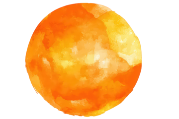 Orange Watercolor Circle Design