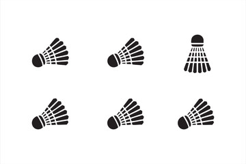 Flat vector badminton shuttlecock symbols for tournament illustration