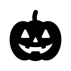An illustration depicting a black icon of Halloween scary holiday attributes on a white background