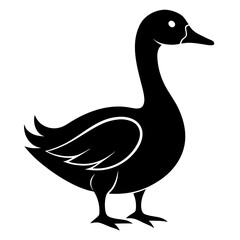 Goose vector clean black silhouette design white background