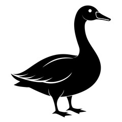 Goose vector clean black silhouette design white background