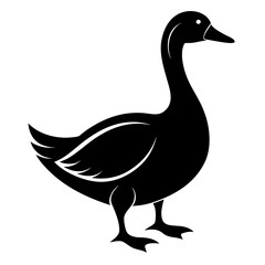 Goose vector clean black silhouette design white background