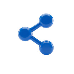 Blue share icon symbol with three connected dots

